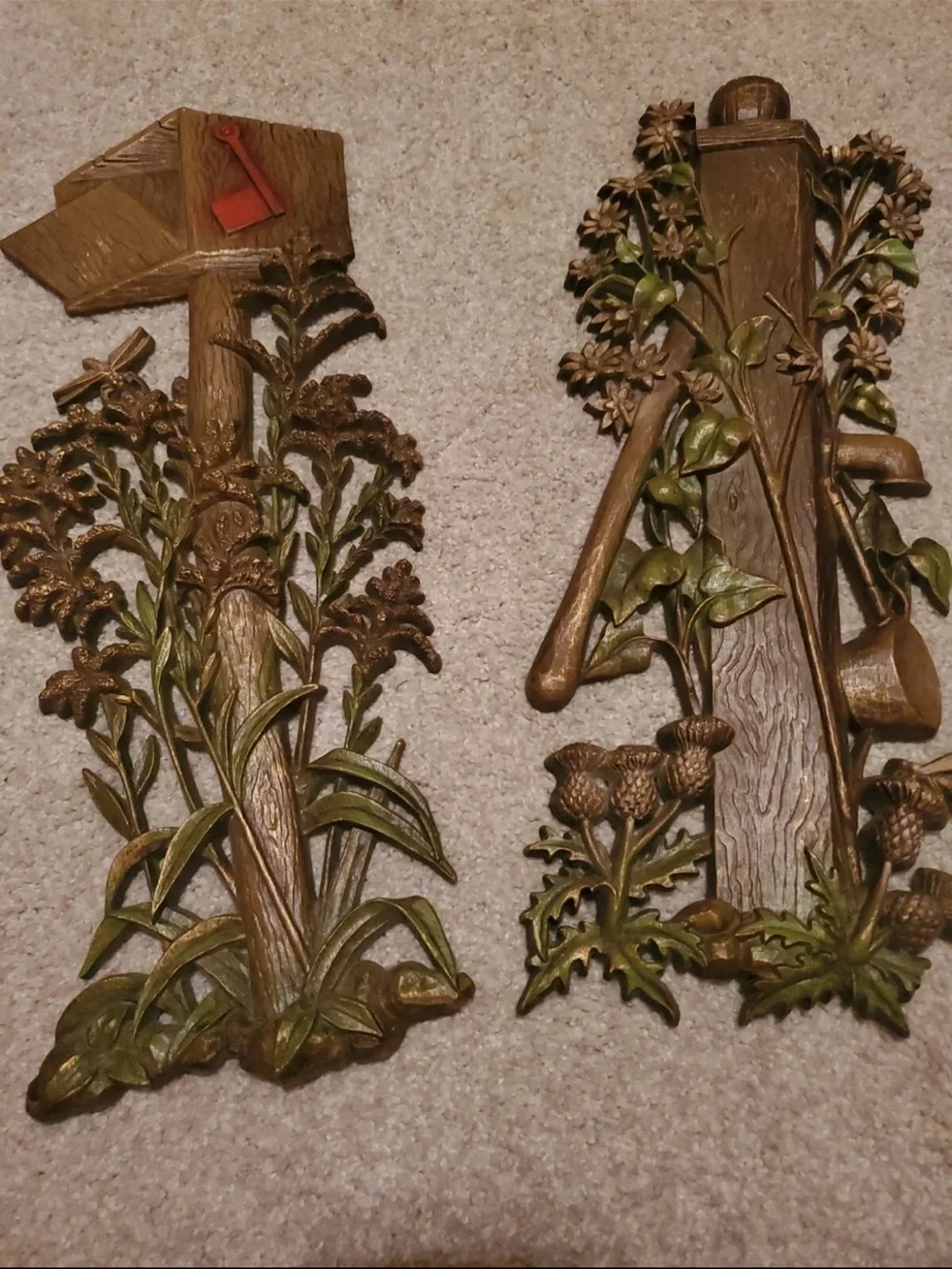 VINTAGE BURWOOD WALL PLAQUES DECOR MCM WALL HANGINGS